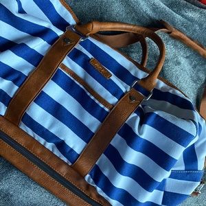 Women’s stripe carry on luggage bag